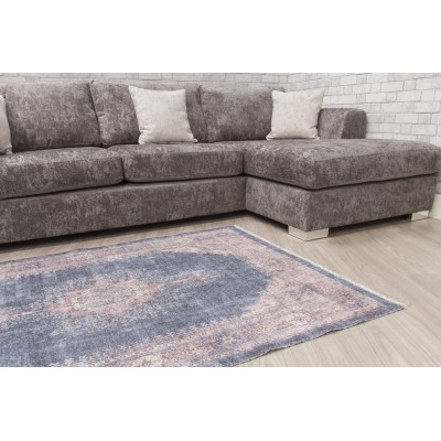 Modena Hamadan Rug - Distressed Navy/Pink | Murphy Furniture