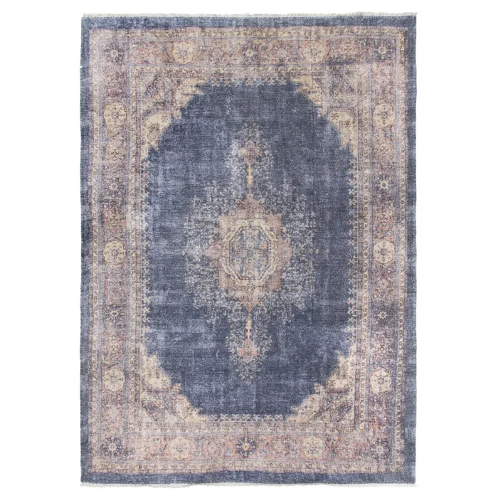 Modena Hamadan Rug - Distressed Navy/Pink | Murphy Furniture