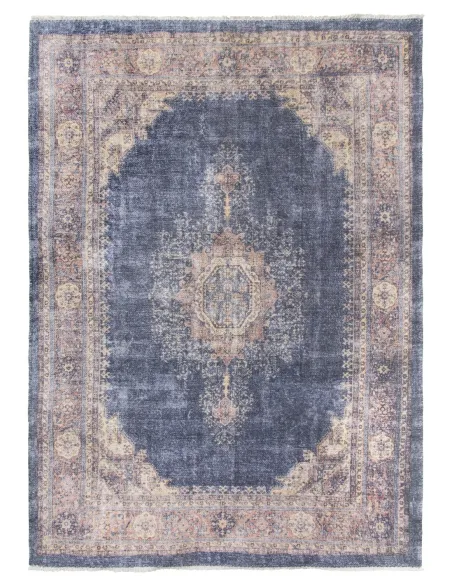 Modena Hamadan Rug - Distressed Navy/Pink | Murphy Furniture