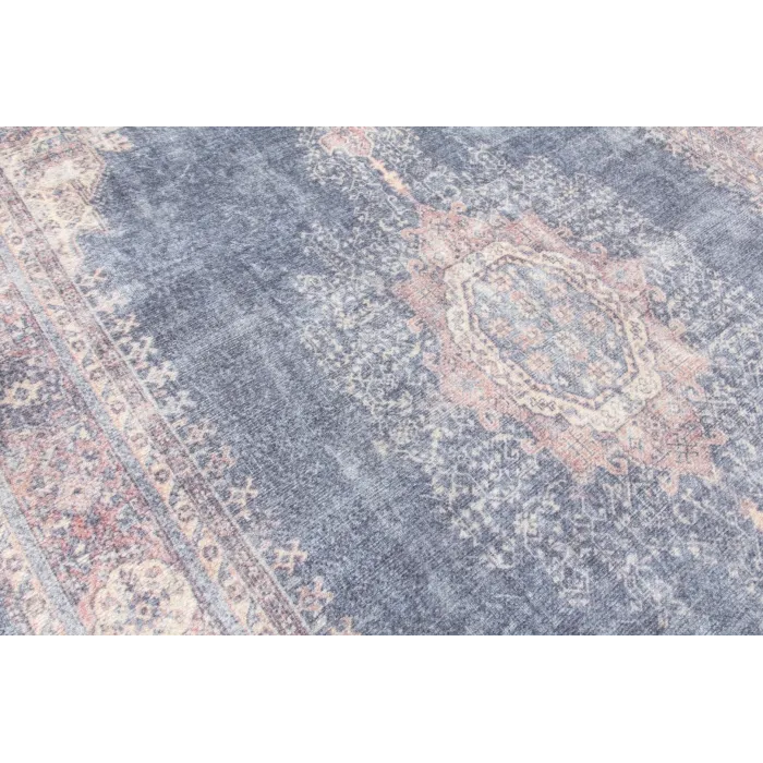 Modena Hamadan Rug - Distressed Navy/Pink | Murphy Furniture