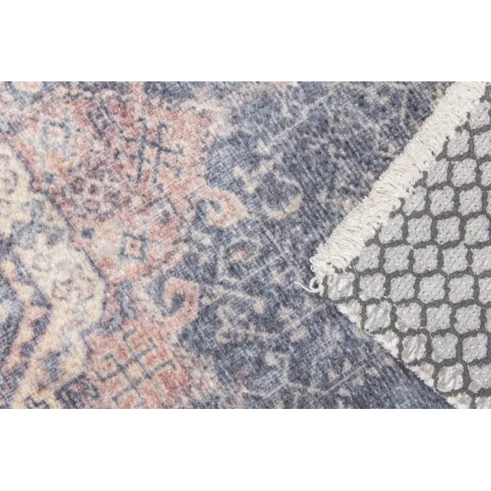 Modena Hamadan Rug - Distressed Navy/Pink | Murphy Furniture