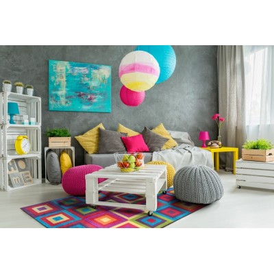 Candy Squares Rug - Multicolour | Murphy Furniture