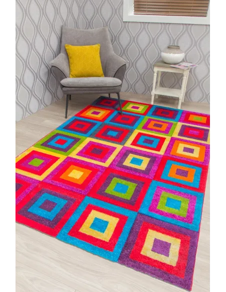 Candy Squares Rug - Multicolour | Murphy Furniture