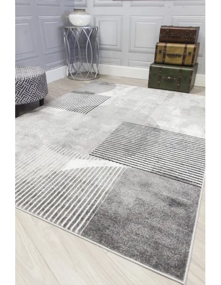 Casino Geo Rug - Grey | Murphy Furniture