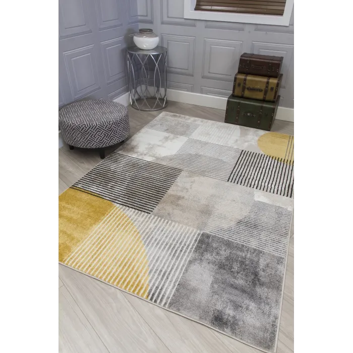 Casino Geo Rug - Ochre | Murphy Furniture