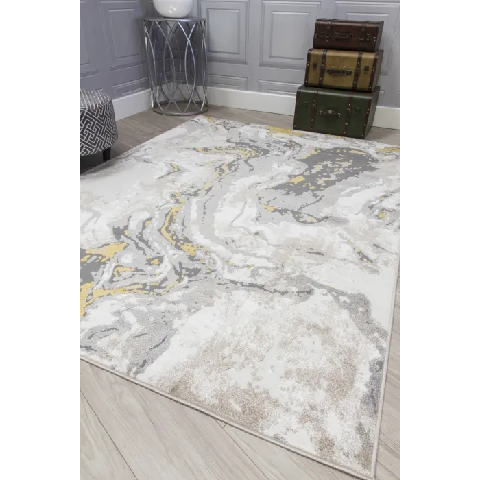 Casino Marble Rug - Ochre | Murphy Furniture
