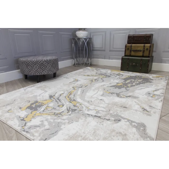Casino Marble Rug - Ochre | Murphy Furniture