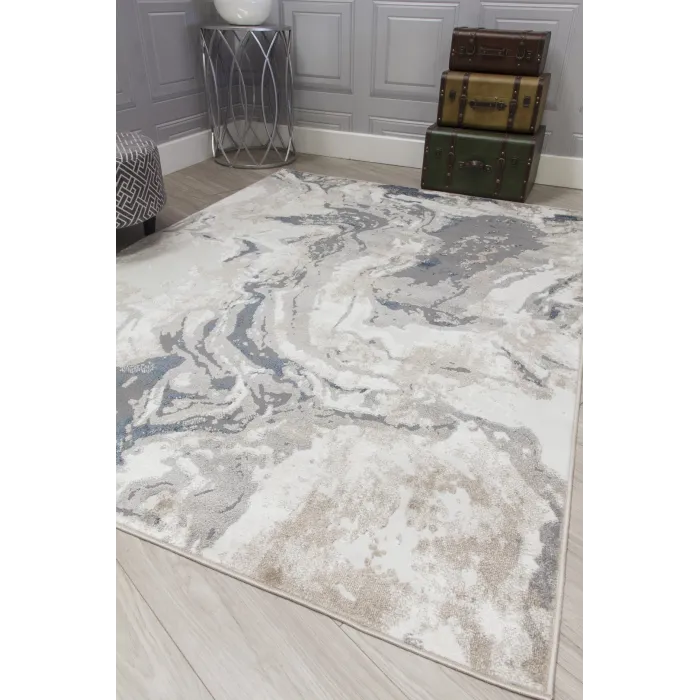 Casino Marble Rug - Blue | Murphy Furniture
