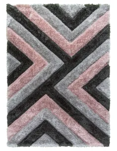 Luxus Cascade 3D Shaggy Rug - Grey/Pink | Murphy Furniture 2
