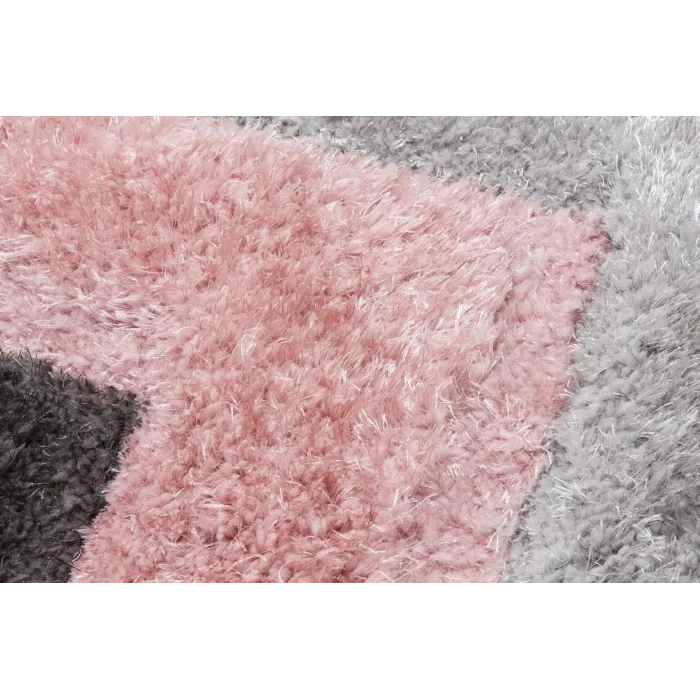 Luxus Cascade 3D Shaggy Rug - Grey/Pink | Murphy Furniture