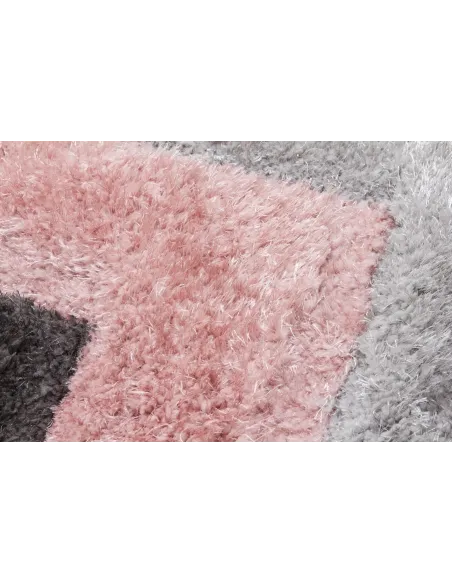 Luxus Cascade 3D Shaggy Rug - Grey/Pink | Murphy Furniture