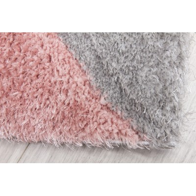 Luxus Cascade 3D Shaggy Rug - Grey/Pink | Murphy Furniture