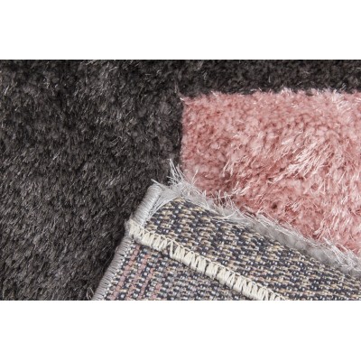 Luxus Cascade 3D Shaggy Rug - Grey/Pink | Murphy Furniture