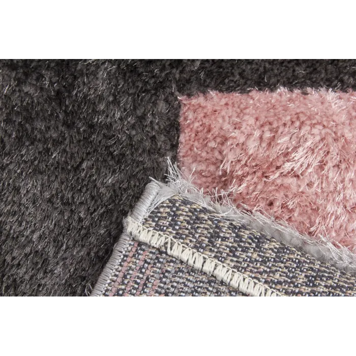 Luxus Cascade 3D Shaggy Rug - Grey/Pink | Murphy Furniture