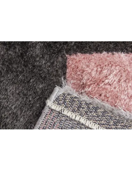 Luxus Cascade 3D Shaggy Rug - Grey/Pink | Murphy Furniture