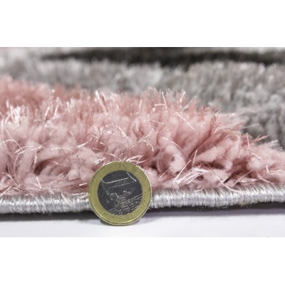Luxus Cascade 3D Shaggy Rug - Grey/Pink | Murphy Furniture