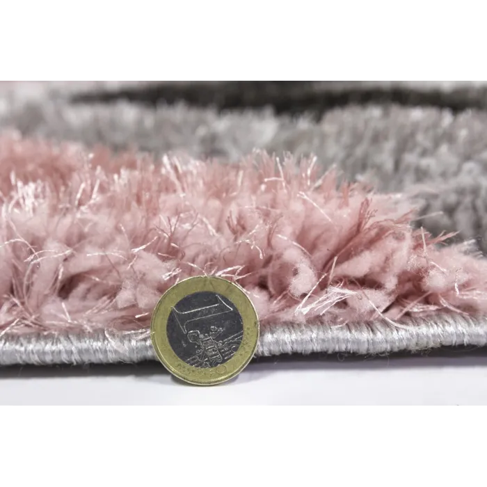 Luxus Cascade 3D Shaggy Rug - Grey/Pink | Murphy Furniture