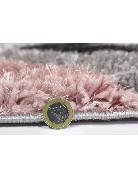 Luxus Cascade 3D Shaggy Rug - Grey/Pink | Murphy Furniture