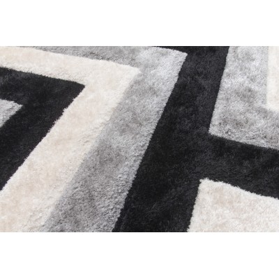 Luxus Cascade 3D Shaggy Rug - Grey | Murphy Furniture