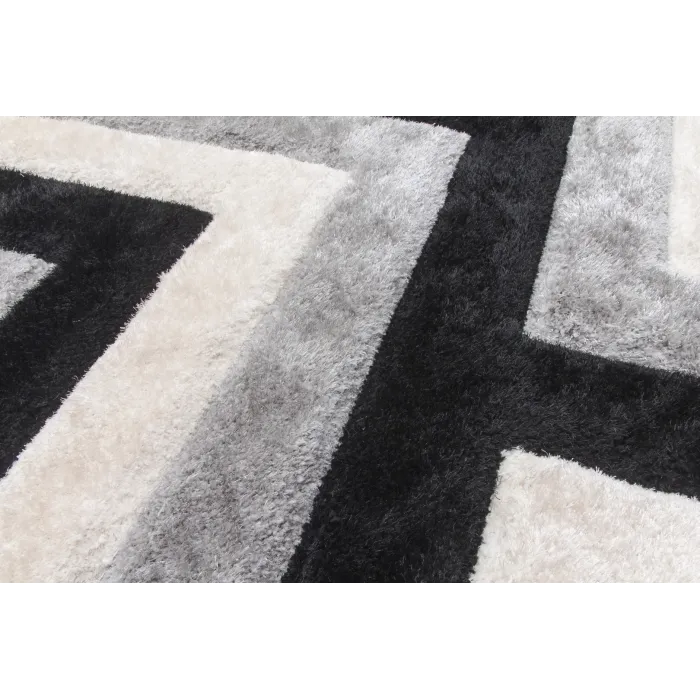 Luxus Cascade 3D Shaggy Rug - Grey | Murphy Furniture