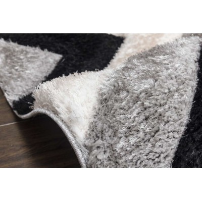 Luxus Cascade 3D Shaggy Rug - Grey | Murphy Furniture