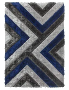 Luxus Cascade 3D Shaggy Rug - Grey/Navy | Murphy Furniture 2