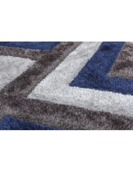 Luxus Cascade 3D Shaggy Rug - Grey/Navy | Murphy Furniture