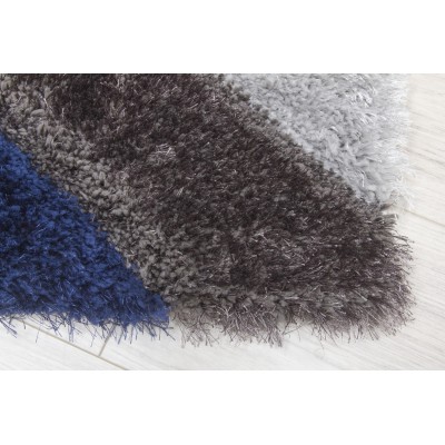 Luxus Cascade 3D Shaggy Rug - Grey/Navy | Murphy Furniture