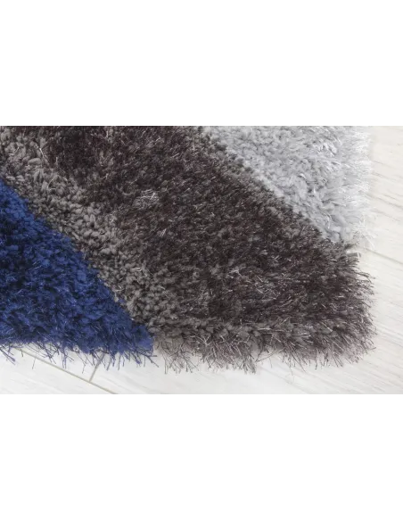 Luxus Cascade 3D Shaggy Rug - Grey/Navy | Murphy Furniture
