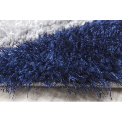 Luxus Cascade 3D Shaggy Rug - Grey/Navy | Murphy Furniture