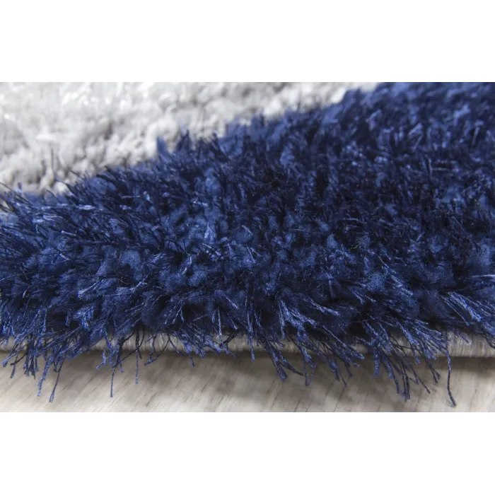 Luxus Cascade 3D Shaggy Rug - Grey/Navy | Murphy Furniture