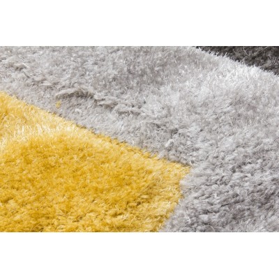 Luxus Cascade 3D Shaggy Rug - Grey/Yellow | Murphy Furniture