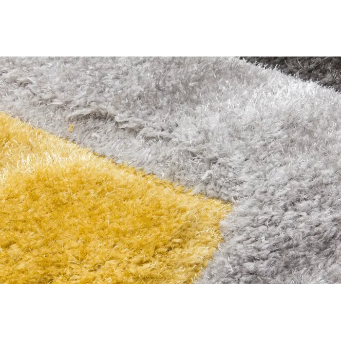 Luxus Cascade 3D Shaggy Rug - Grey/Yellow | Murphy Furniture