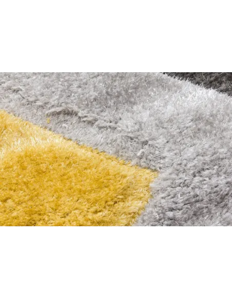 Luxus Cascade 3D Shaggy Rug - Grey/Yellow | Murphy Furniture