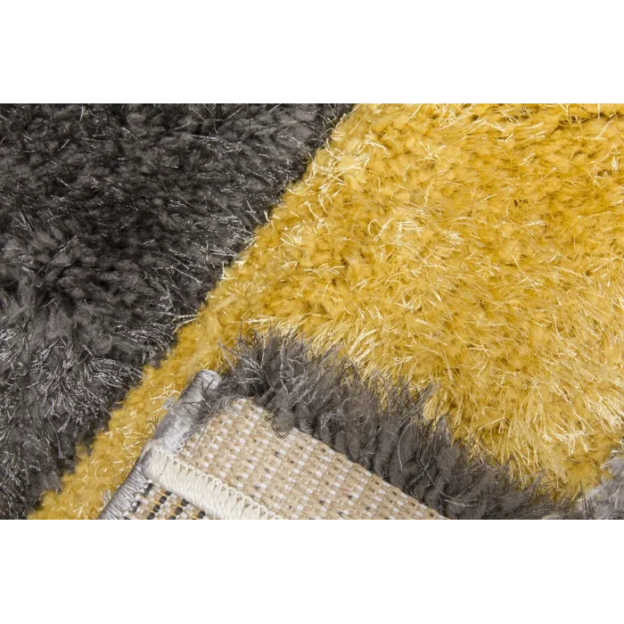 Luxus Cascade 3D Shaggy Rug - Grey/Yellow | Murphy Furniture
