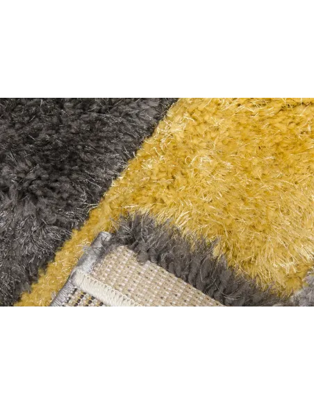 Luxus Cascade 3D Shaggy Rug - Grey/Yellow | Murphy Furniture