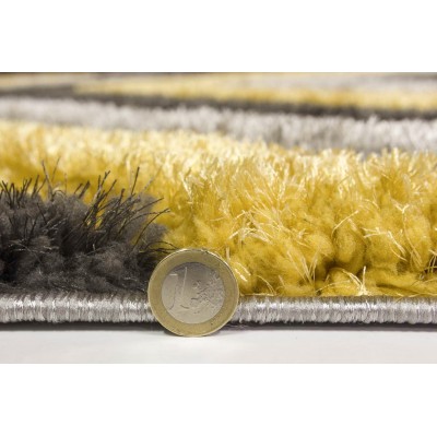 Luxus Cascade 3D Shaggy Rug - Grey/Yellow | Murphy Furniture