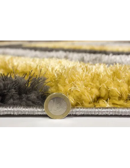 Luxus Cascade 3D Shaggy Rug - Grey/Yellow | Murphy Furniture