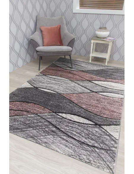 Impulse Waves Rug - Pink/Grey | Murphy Furniture