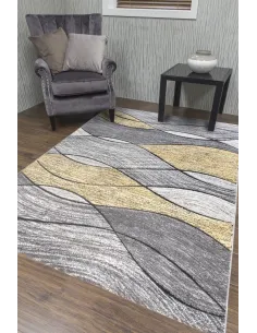 Impulse Waves Rug - Yellow/Grey | Murphy Furniture