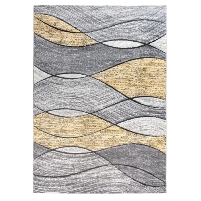 Impulse Waves Rug - Yellow/Grey | Murphy Furniture