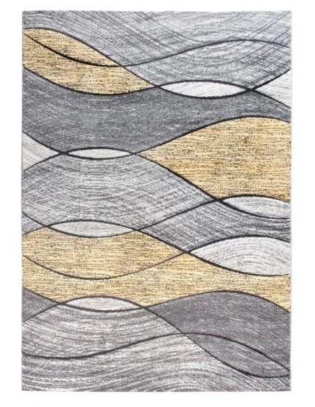 Impulse Waves Rug - Yellow/Grey | Murphy Furniture