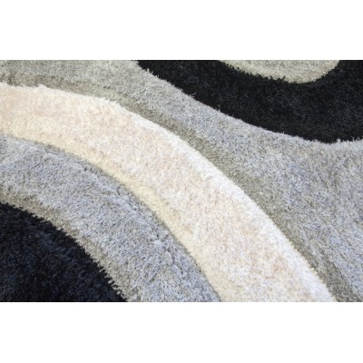 Luxus Ripple 3D Shaggy Rug - Grey Multi | Murphy Furniture