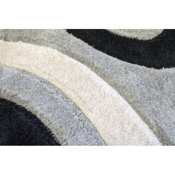Luxus Ripple 3D Shaggy Rug - Grey Multi | Murphy Furniture