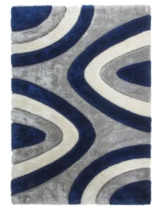 Luxus Ripple 3D Shaggy Rug - Navy Multi | Murphy Furniture 2