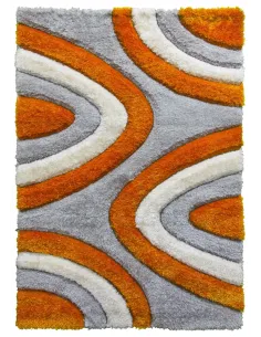 Luxus Ripple 3D Shaggy Rug - Orange Multi | Murphy Furniture 2