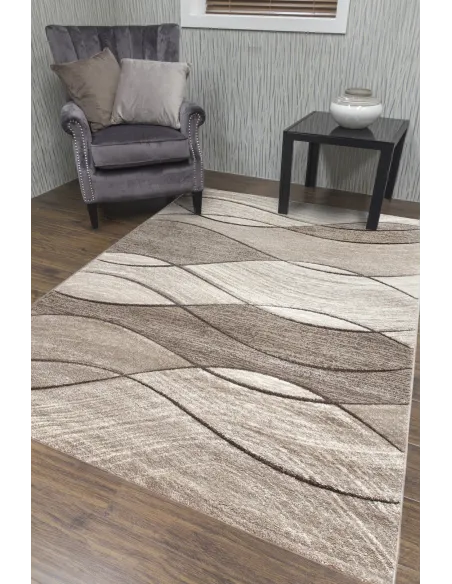 Impulse Waves Rug - Beige/Brown | Murphy Furniture