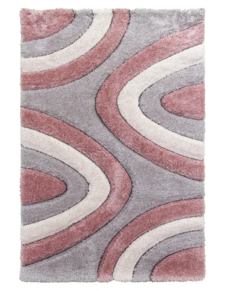 Luxus Ripple 3D Shaggy Rug - Pink Multi | Murphy Furniture