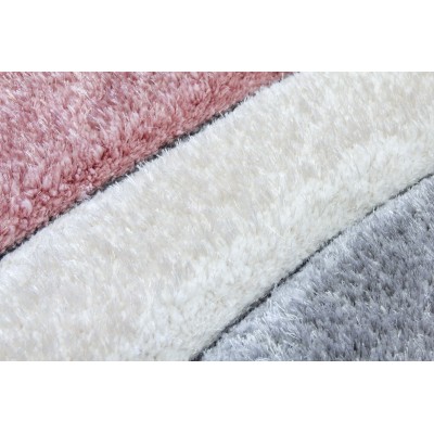 Luxus Ripple 3D Shaggy Rug - Pink Multi | Murphy Furniture