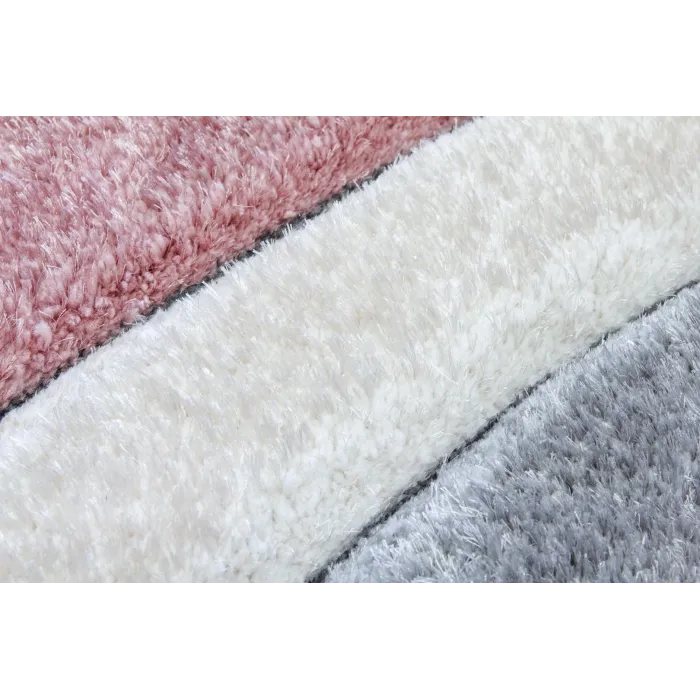 Luxus Ripple 3D Shaggy Rug - Pink Multi | Murphy Furniture